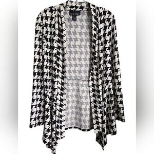 Frank Lyman Design Black and White Knit Cardigan, Size 8